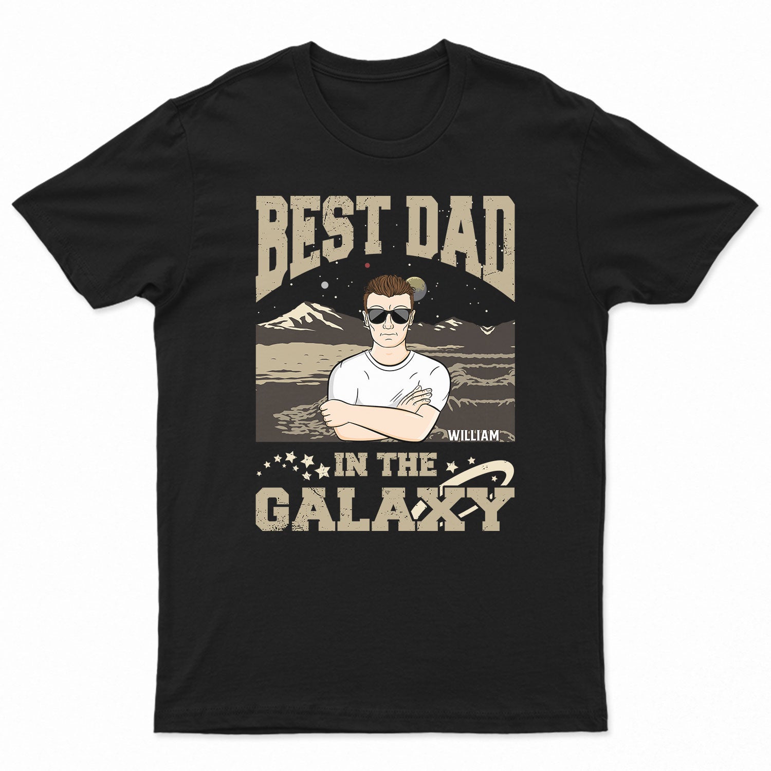 Best Dad In The Galaxy - Gift For Father - Personalized Custom T Shirt