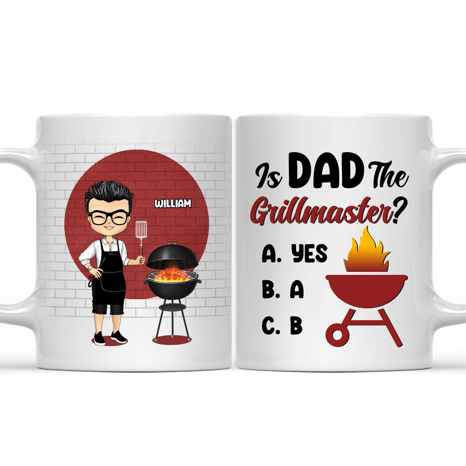 Is Dad The Grillmaster - Gift For Father - Personalized Custom Mug