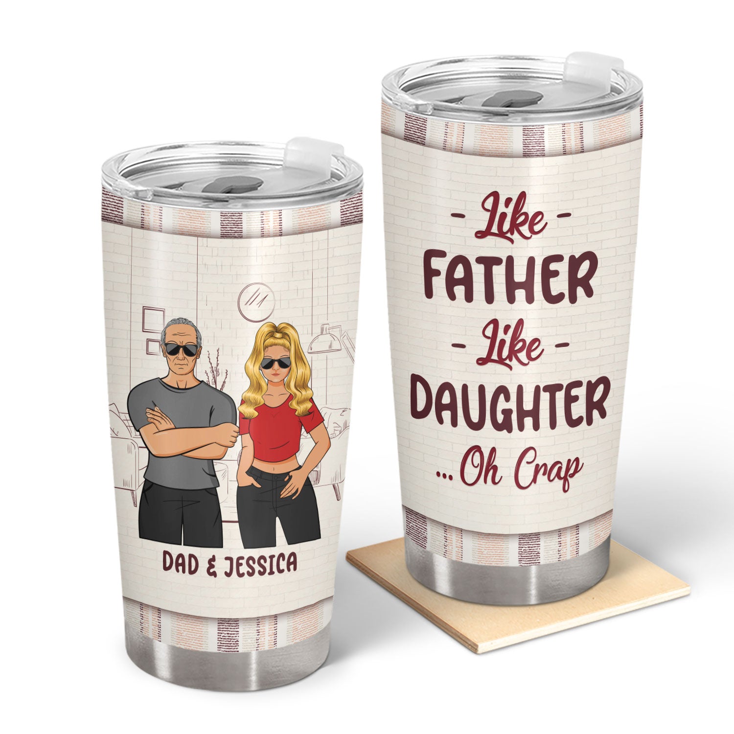 Father Like Father Like Daughter - Gift For Father - Personalized Custom Tumbler