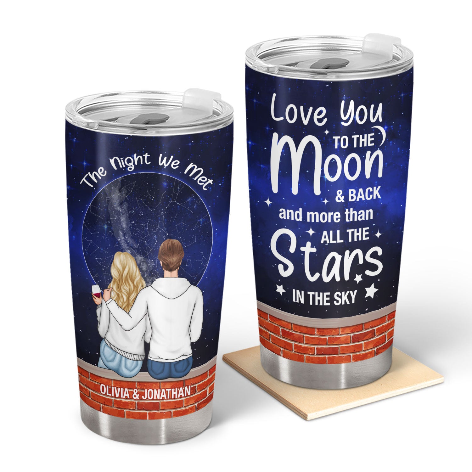 Star Map More Than All The Stars - Gift For Couples - Personalized Tumbler