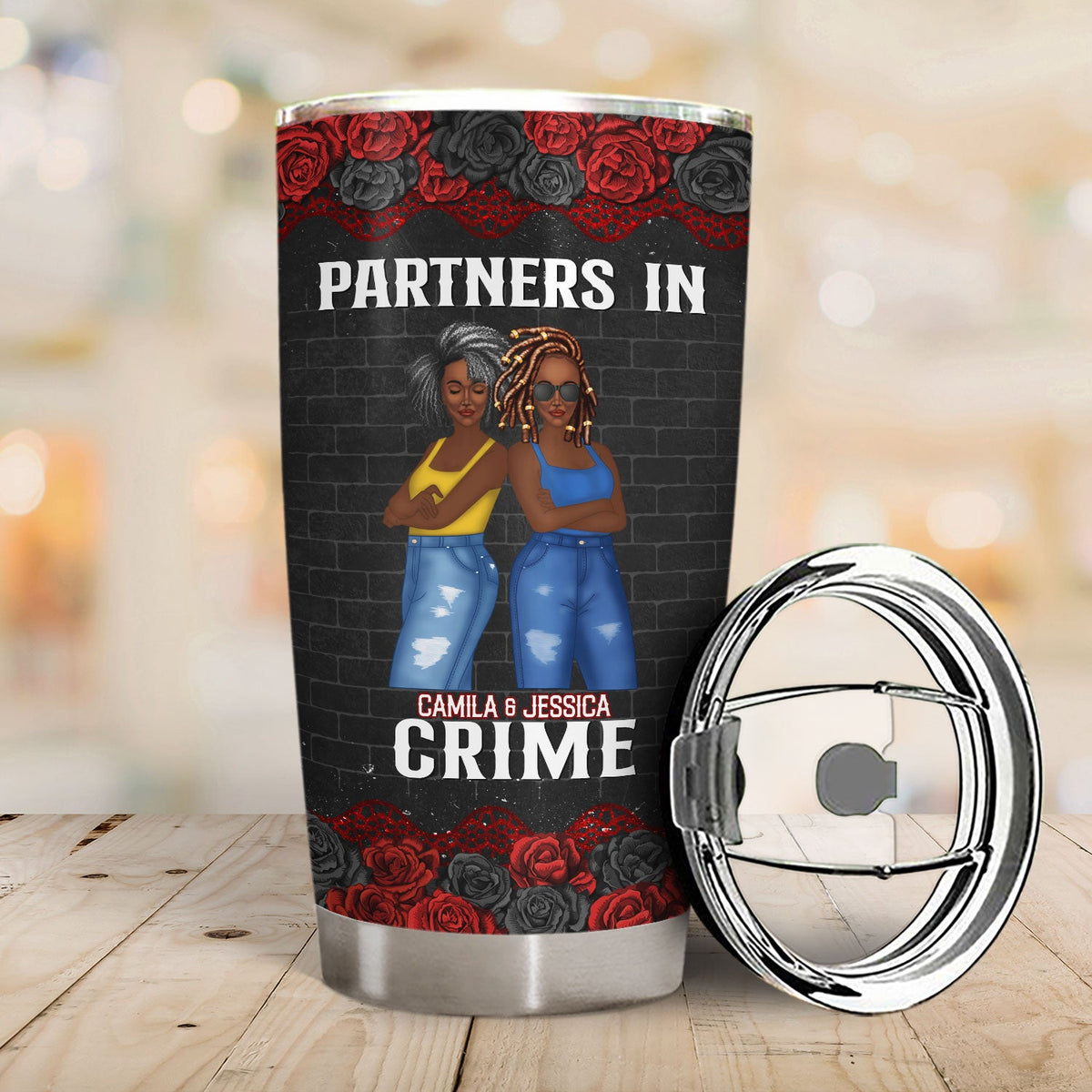 If We Get Caught Partners In Crime Rose Ver - Gift For Besties - Personalized Custom Tumbler
