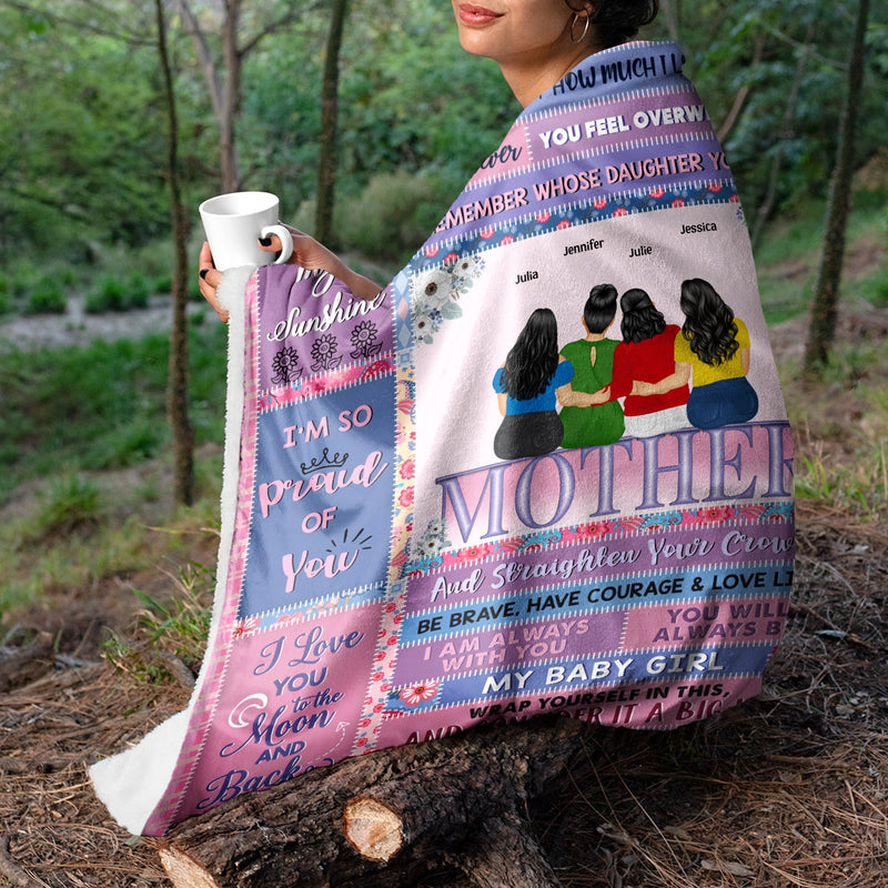 Mother Never Forget How Much I Love You - Gift For Daughters - Personalized Fleece Blanket