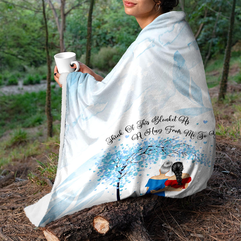 Mother As A Hug From Me - Gift For Daughter - Personalized Fleece Blanket