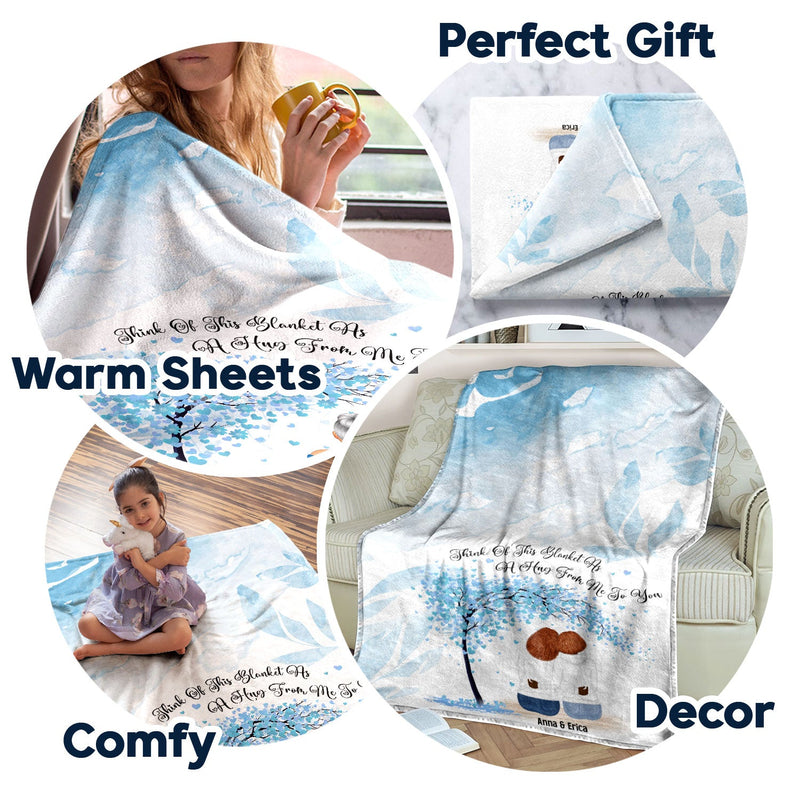 Mother As A Hug From Me - Gift For Daughter - Personalized Fleece Blanket