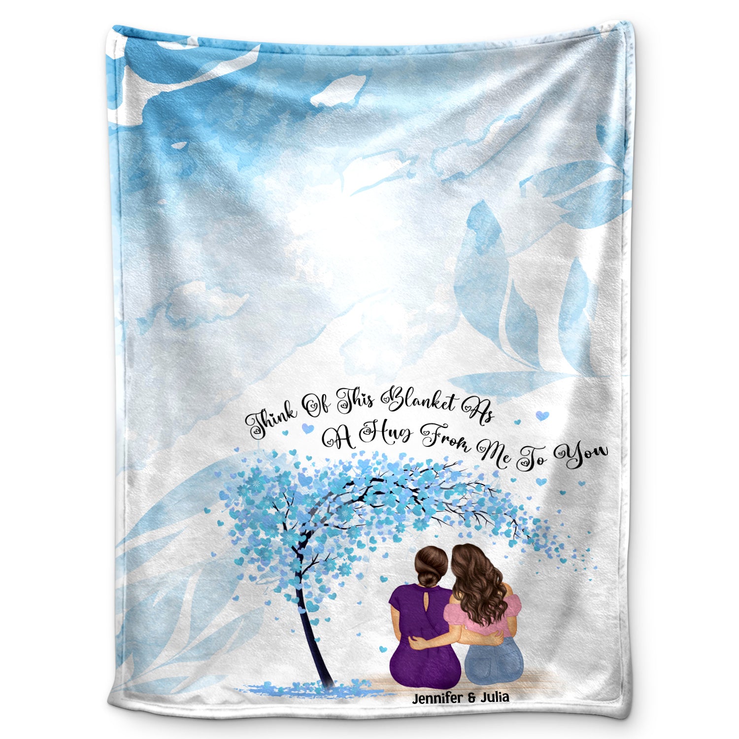 Mother As A Hug From Me - Gift For Daughter - Personalized Fleece Blanket