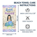 Serviette de plage personnalisée « Mermaid Beach Please I'm A Mermaid » - Cadeau pour femmes et amoureux de la plage