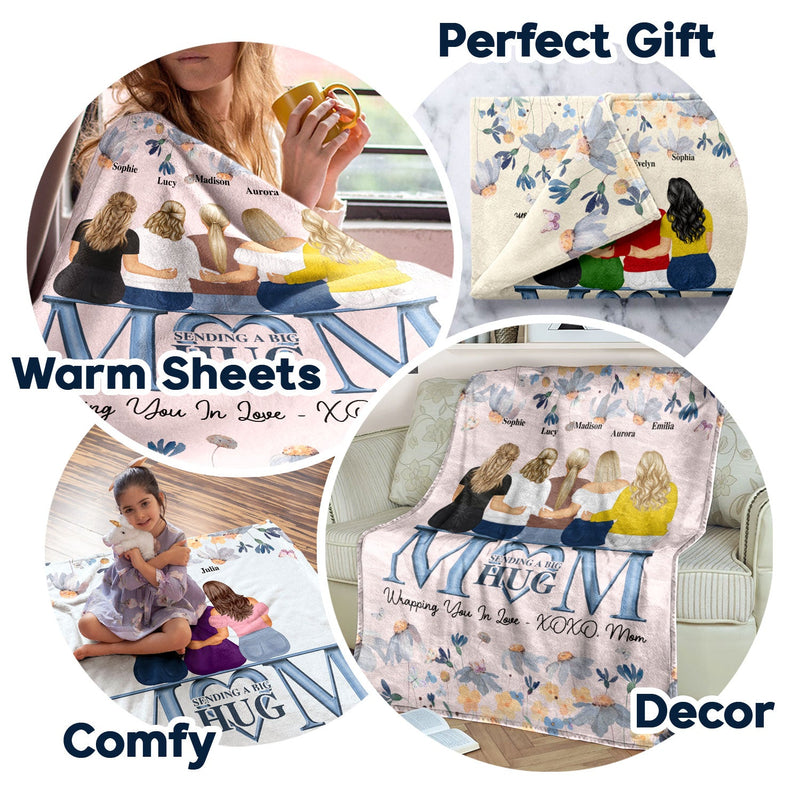 Sending A Big Hug - Gift For Daughters - Personalized Fleece Blanket