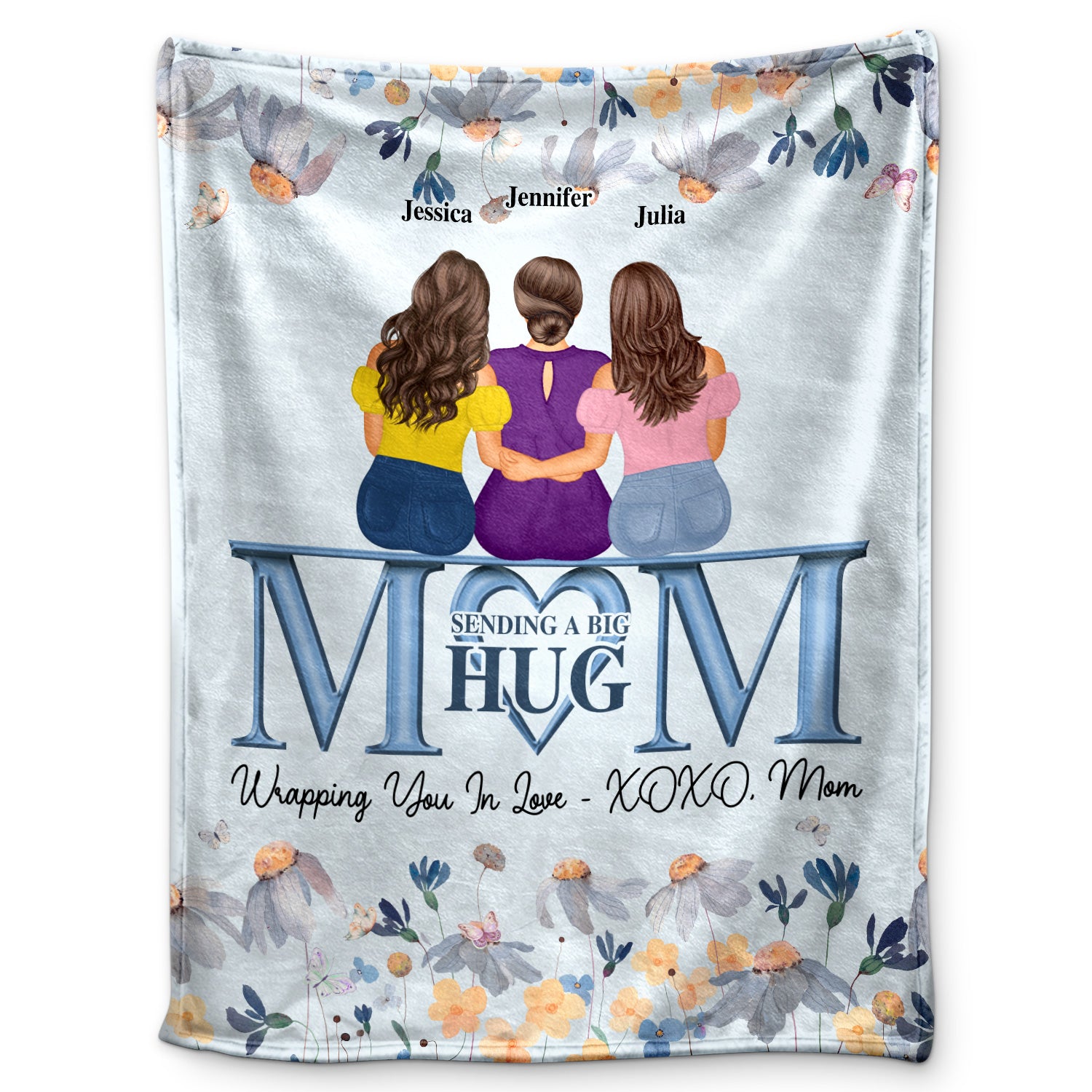 Sending A Big Hug - Gift For Daughters - Personalized Fleece Blanket