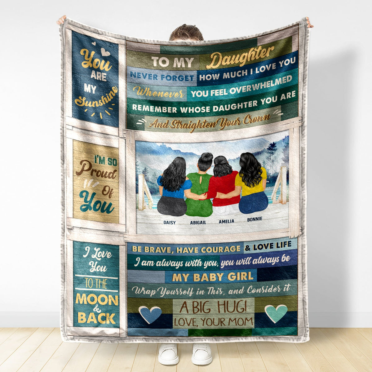 Lake Mother Never Forget How Much I Love You - Gift For Daughters - Personalized Fleece Blanket