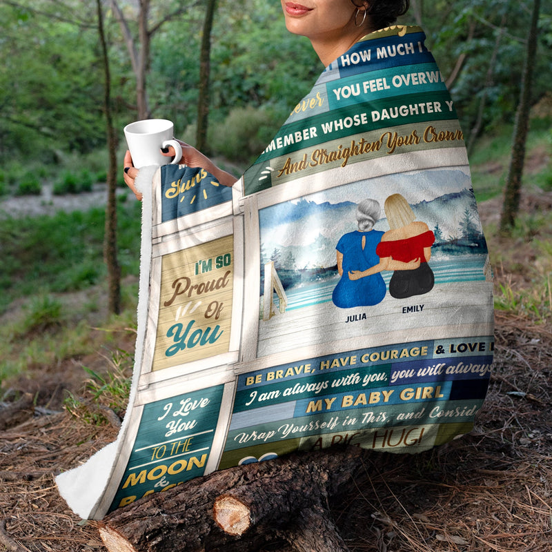 Lake Mother Never Forget How Much I Love You - Gift For Daughters - Personalized Fleece Blanket