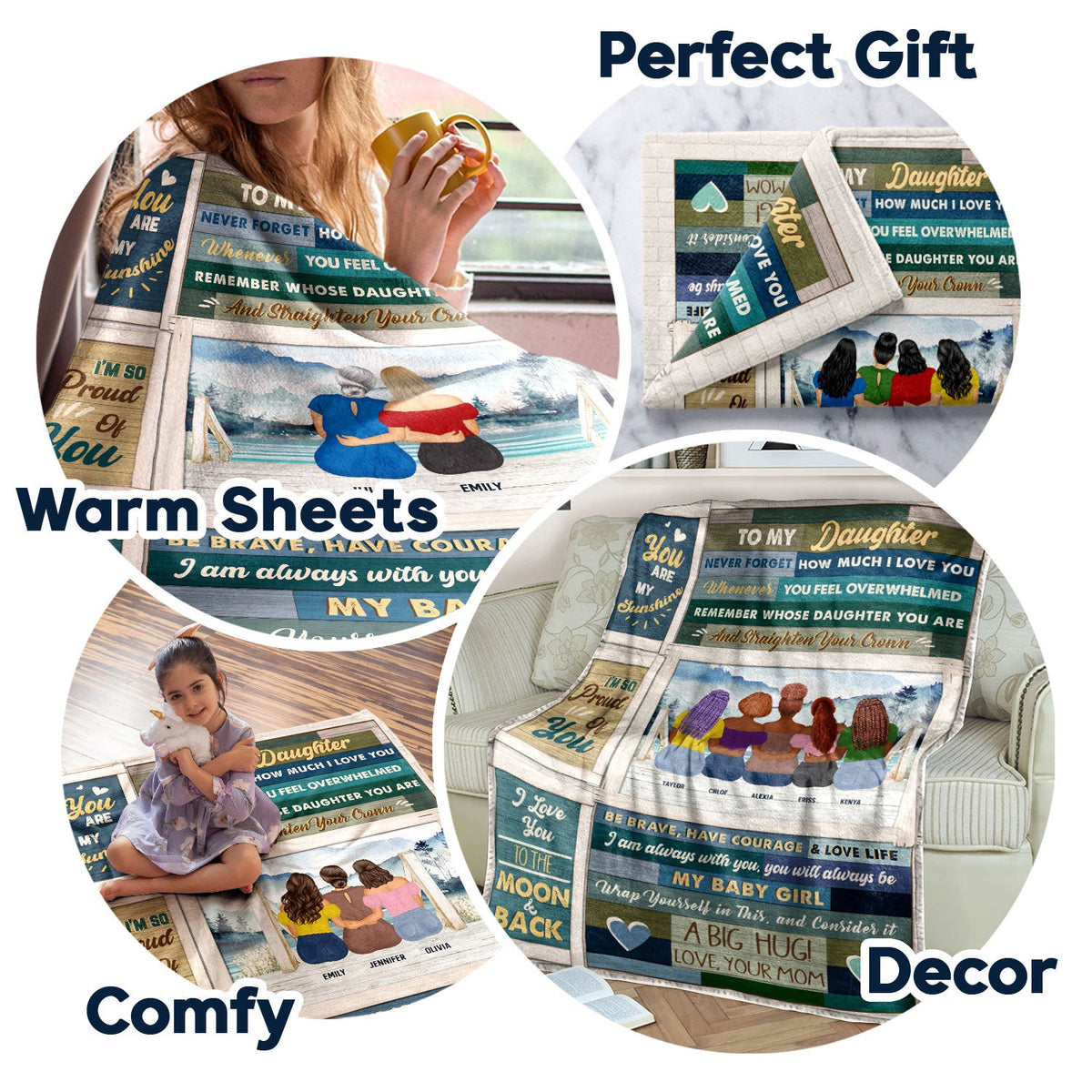 Lake Mother Never Forget How Much I Love You - Gift For Daughters - Personalized Fleece Blanket