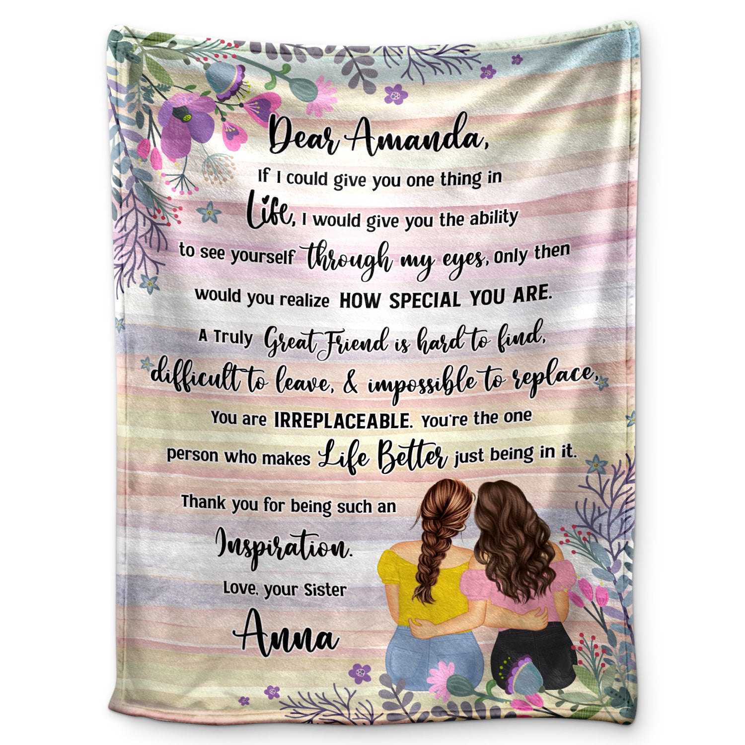 Through My Eyes - Gift For Sisters And Best Friends - Personalized Fleece Blanket