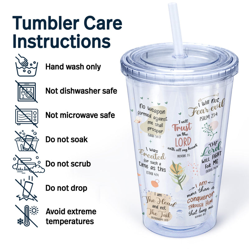 Mes affirmations quotidiennes - Cadeau pour vous-même, cadeau pour femme - Gobelet isotherme personnalisé en acrylique avec paille