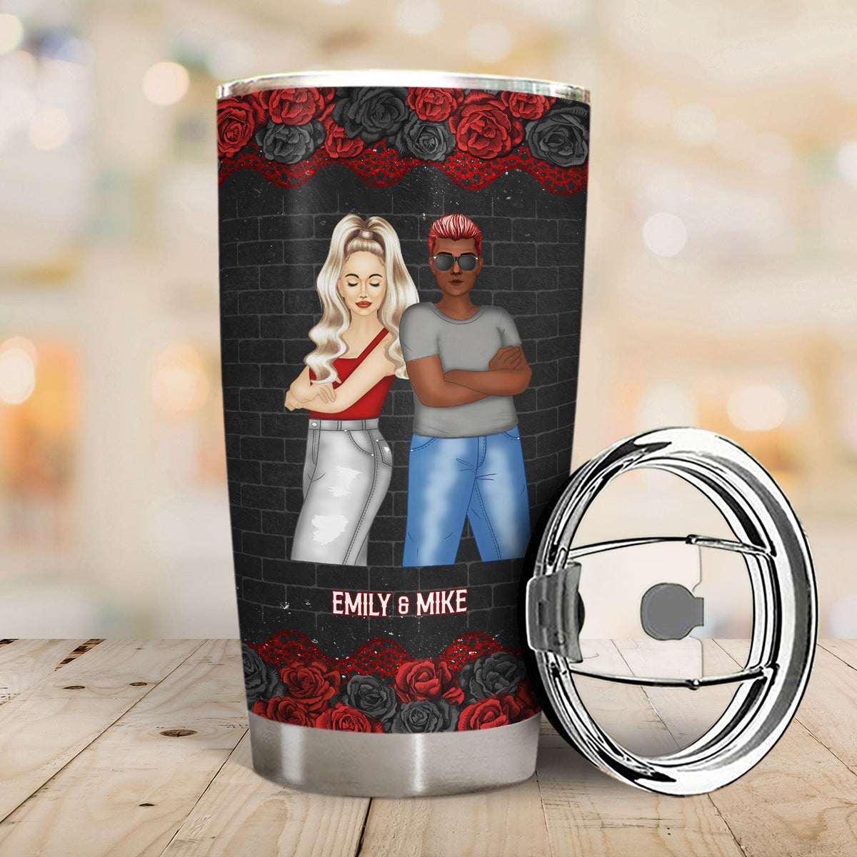 Congrats On Being My Bestie Black Rose - Gift For Bestie - Personalized Tumbler