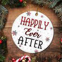 Married Engaged - Gift For Couples - Personalized Combo Circle Ceramic Ornament Set