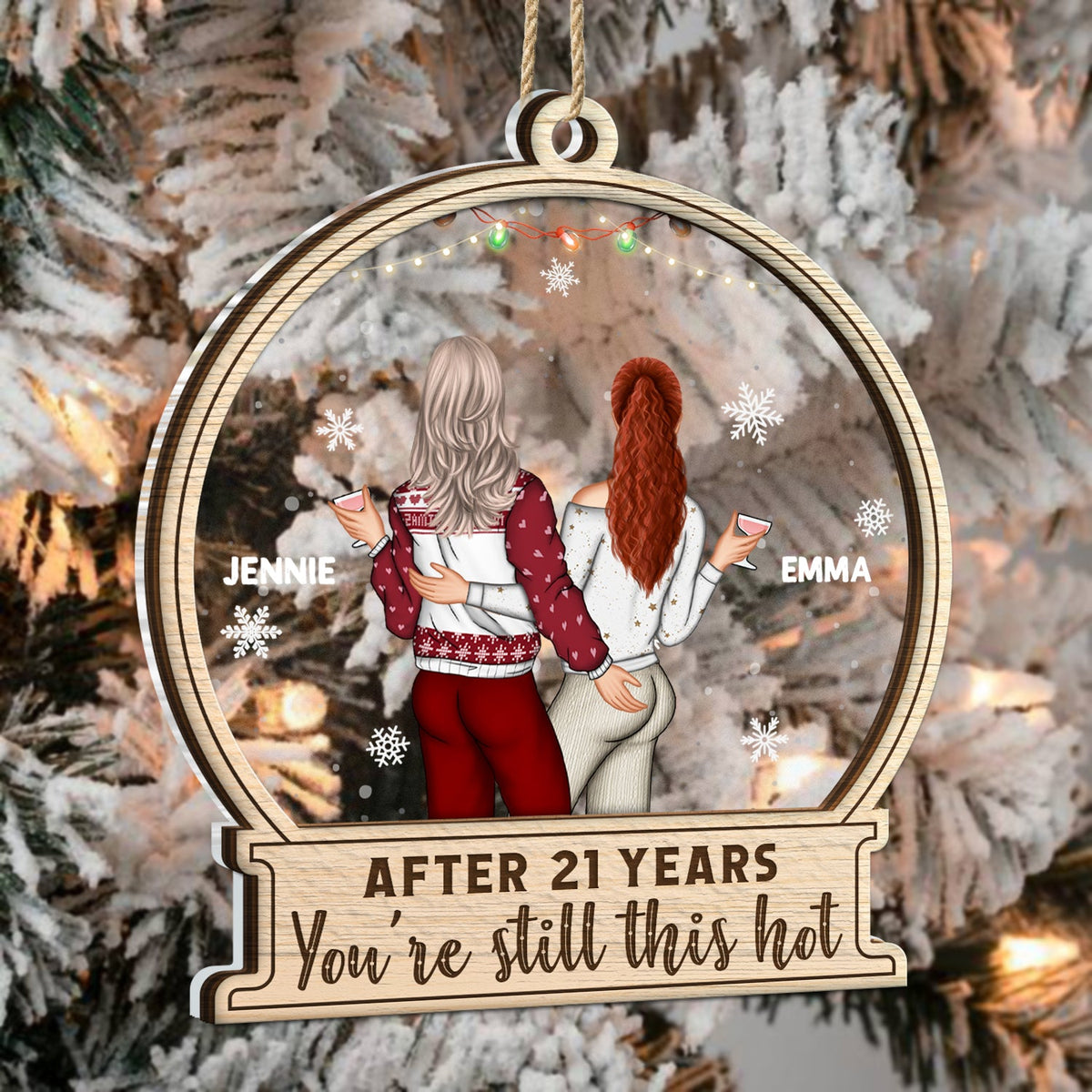 Christmas Couple After Years You Still This Hot - Gift For Couples - Personalized 2-Layered Mix Ornament