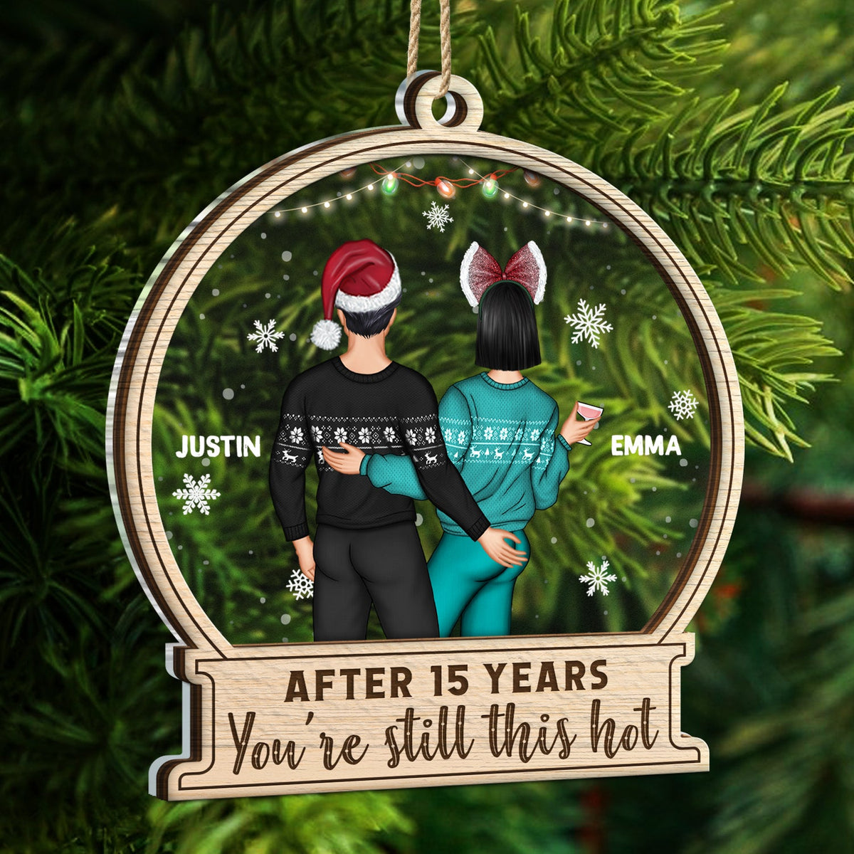 Christmas Couple After Years You Still This Hot - Gift For Couples - Personalized 2-Layered Mix Ornament