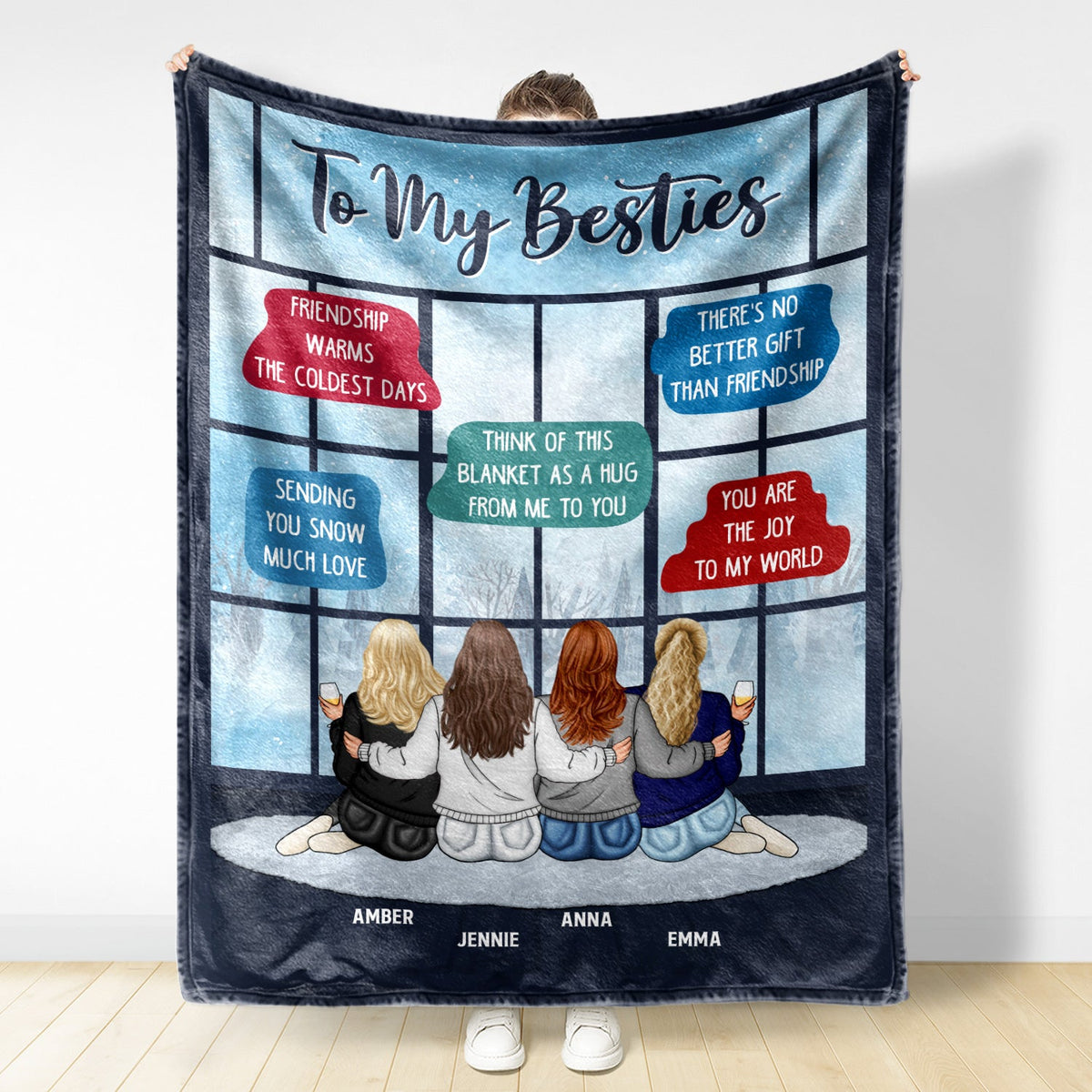 Friendship Warms The Coldest Days - Gift For Besties - Personalized Fleece Blanket