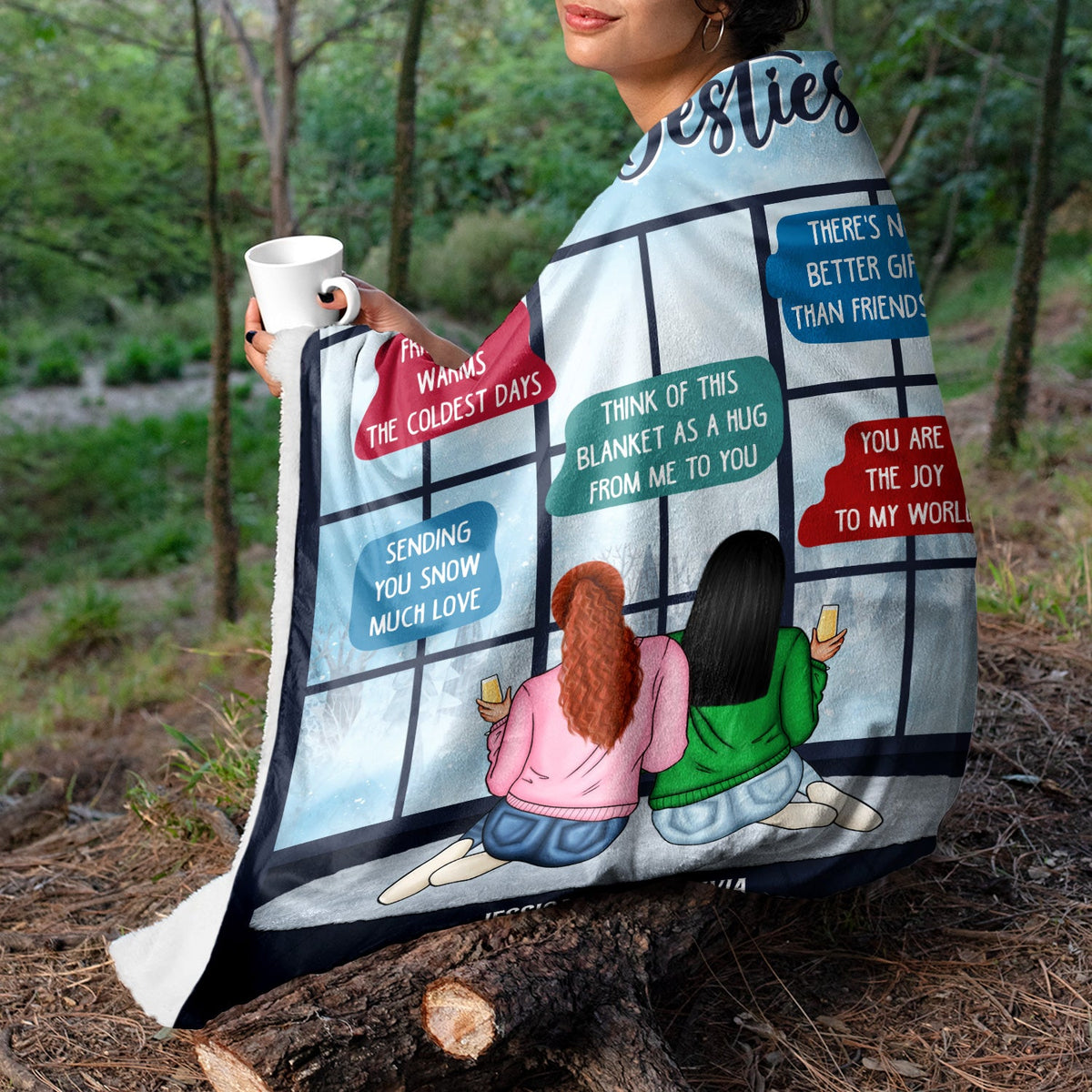 L'amitié réchauffe les jours les plus froids - Cadeau pour les meilleurs amis - Couverture polaire personnalisée