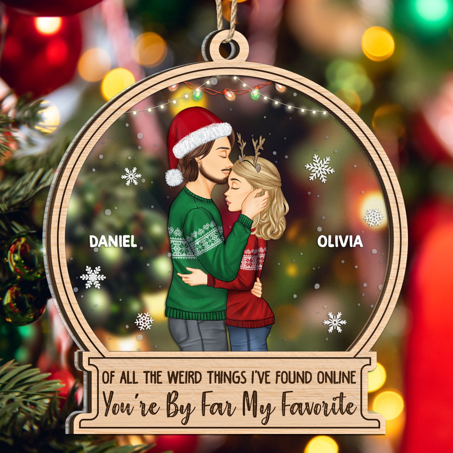 Christmas Couple You Are By Far My Favorite - Gift For Couples - Personalized 2-Layered Mix Ornament