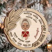 God Says That I Am - Christmas Gift For Women - Personalized 2-Layered Wooden Ornament