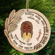 God Says That I Am - Christmas Gift For Women - Personalized 2-Layered Wooden Ornament