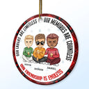 Christmas Bestie Our Friendship Is Endless - Gift For Bestie - Personalized Circle Ceramic Ornament