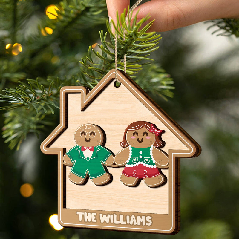 Gingerbread Cookies Pet Family - Christmas, Gift For Family - Personalized 2-Layered Wooden Ornament