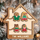 Gingerbread Cookies Pet Family - Christmas, Gift For Family - Personalized 2-Layered Wooden Ornament
