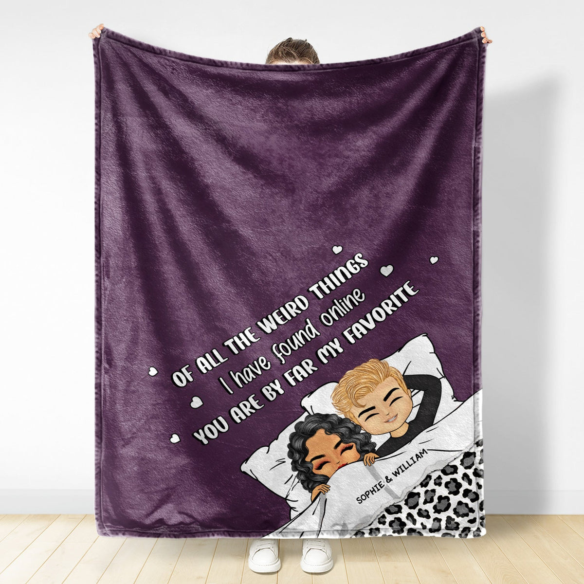 Couple Chibi Tu es mon préféré - Cadeau pour couple - Couverture polaire personnalisée