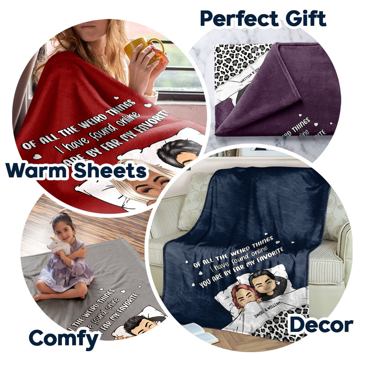 Couple Chibi Tu es mon préféré - Cadeau pour couple - Couverture polaire personnalisée