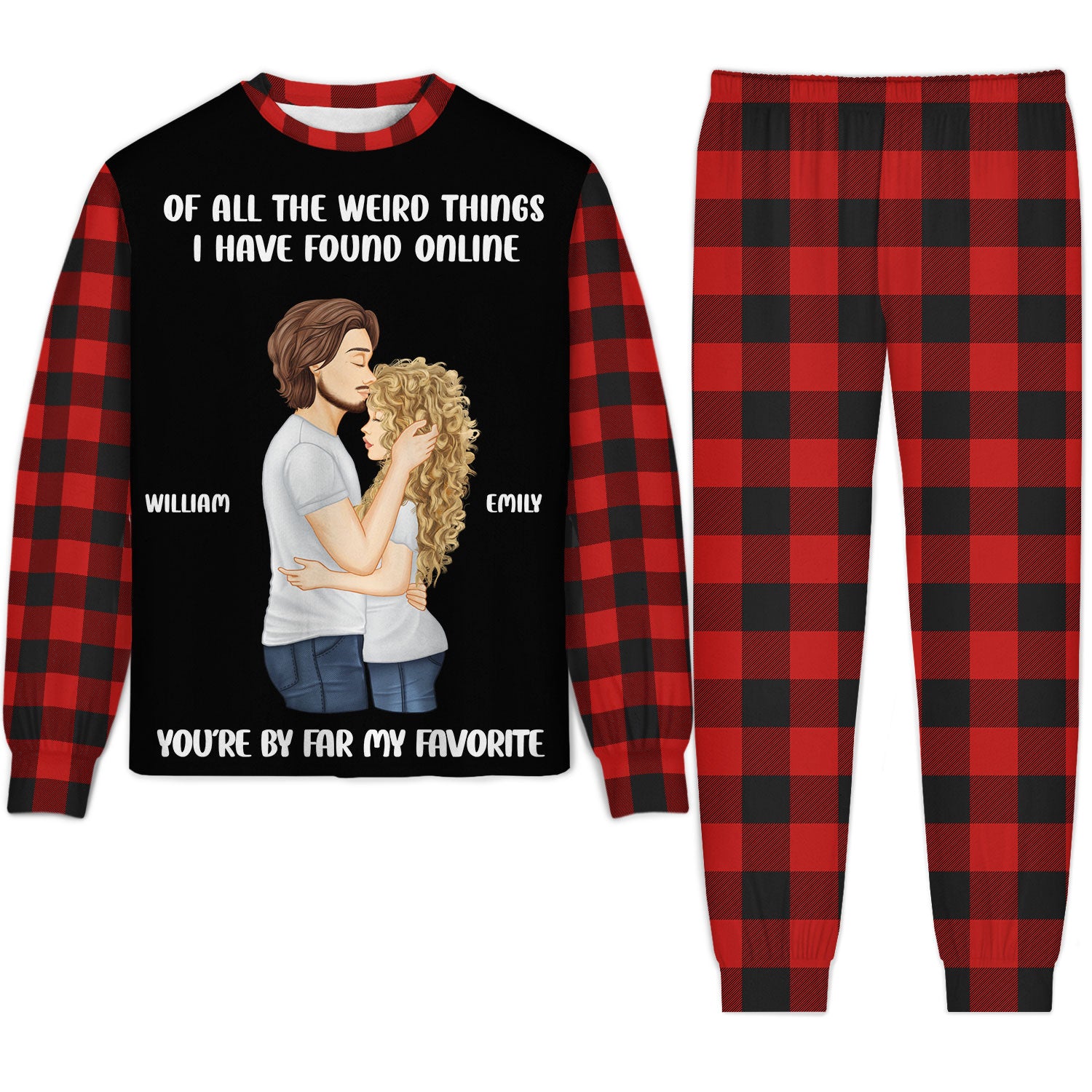 Couple My Favorite By Far - Gift For Couples - Personalized Unisex Pajamas Set