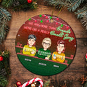 Christmas Bestie Like A Small Gang - Gift For Bestie - Personalized Circle Ceramic Ornament