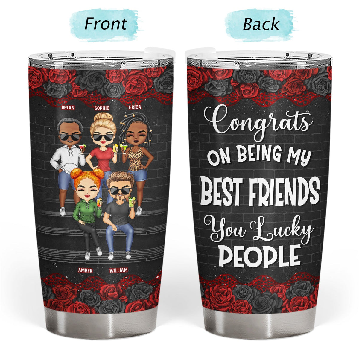 Chibi Félicitations pour être devenu mon meilleur ami - Cadeau pour meilleur ami - Gobelet personnalisé