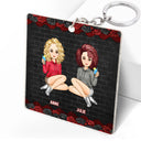 Bestie Fashion Black Rose Congrats On Being My Bestie - Gift For Bestie - Personalized Acrylic Keychain