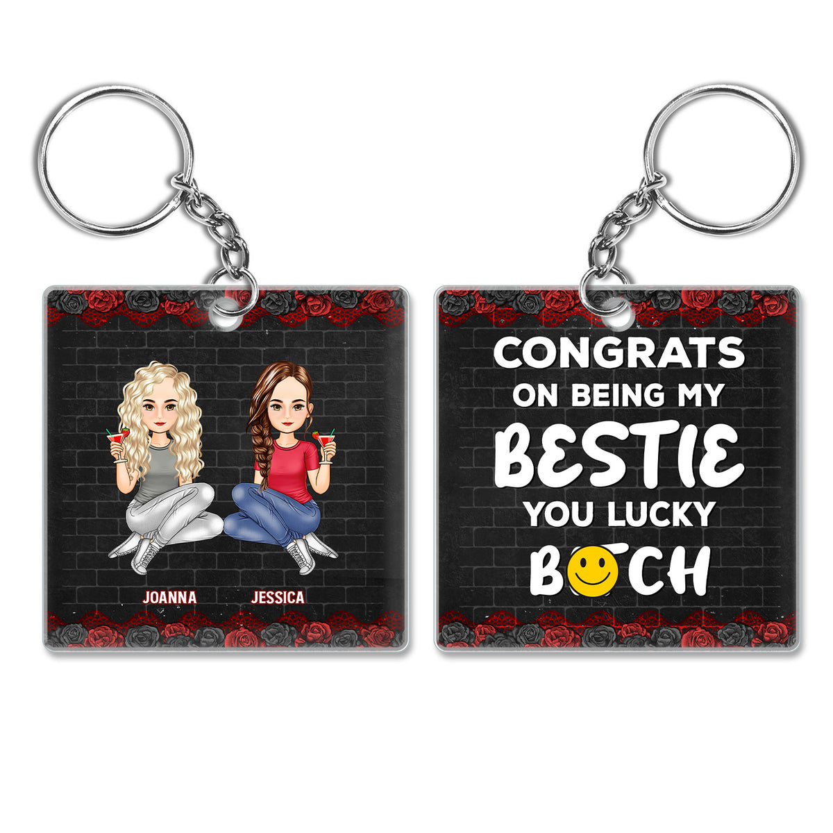 Bestie Fashion Black Rose Congrats On Being My Bestie - Gift For Besti ...