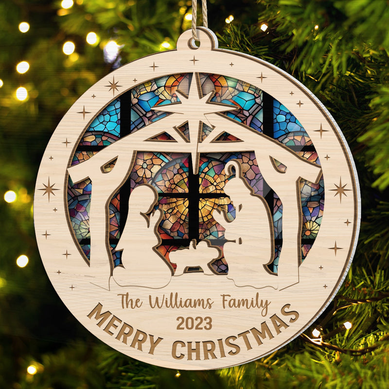O Holy Night - Christmas, Family Gift - Personalized Suncatcher Ornament