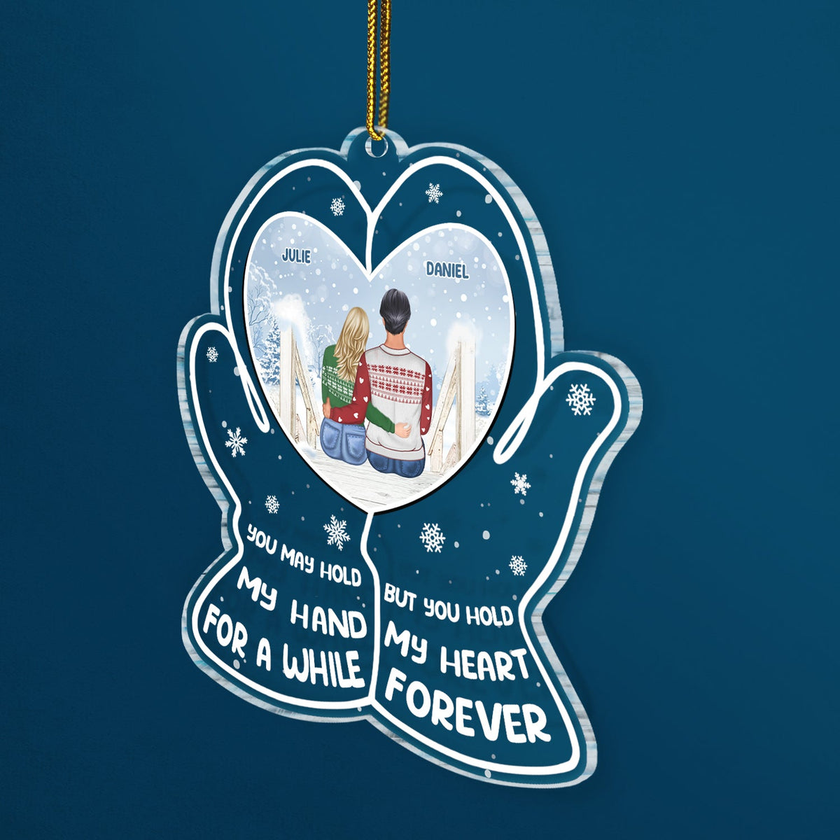 Hold My Heart - Christmas Gift For Couples - Personalized Custom Shaped Acrylic Ornament