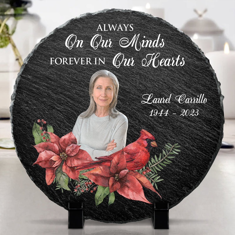 Custom Photo Cardinals I'm Always With You - Memorial Gift - Personalized Circle Memorial Garden Stone