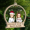 Christmas Bestie Cartoon Sitting You're My Favorite - Gift For Besties - Personalized 2-Layered Mix Ornament