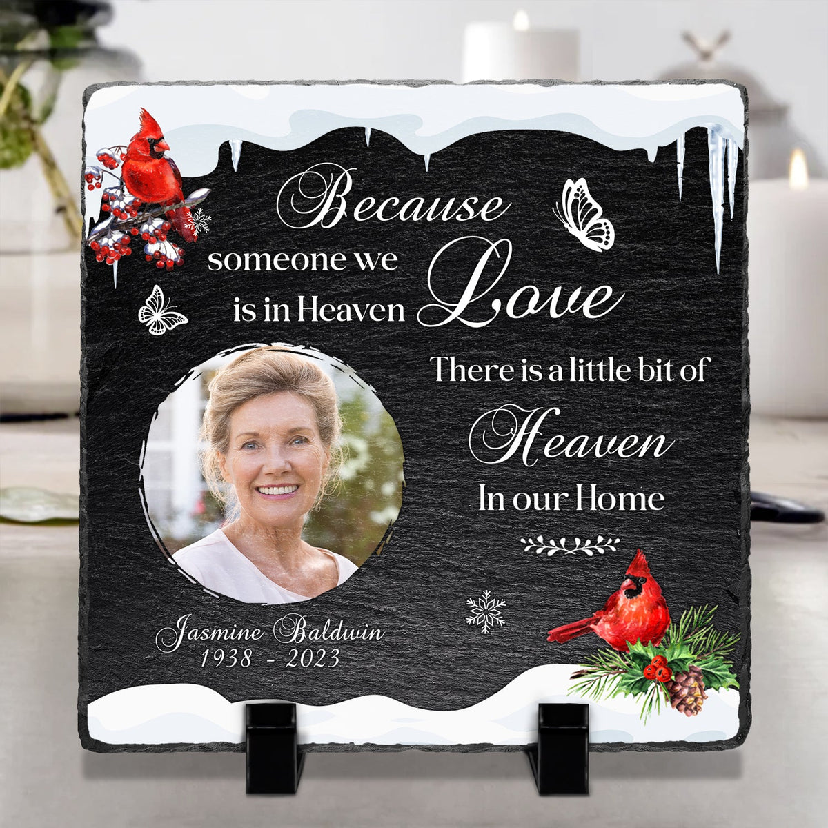 Custom Photo Someone We Love Is In Heaven - Memorial Gift - Personalized Rectangle Memorial Garden Stone