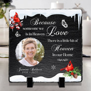 Custom Photo Someone We Love Is In Heaven - Memorial Gift - Personalized Rectangle Memorial Garden Stone