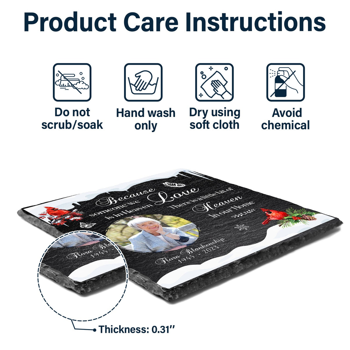 Custom Photo Someone We Love Is In Heaven - Memorial Gift - Personalized Rectangle Memorial Garden Stone