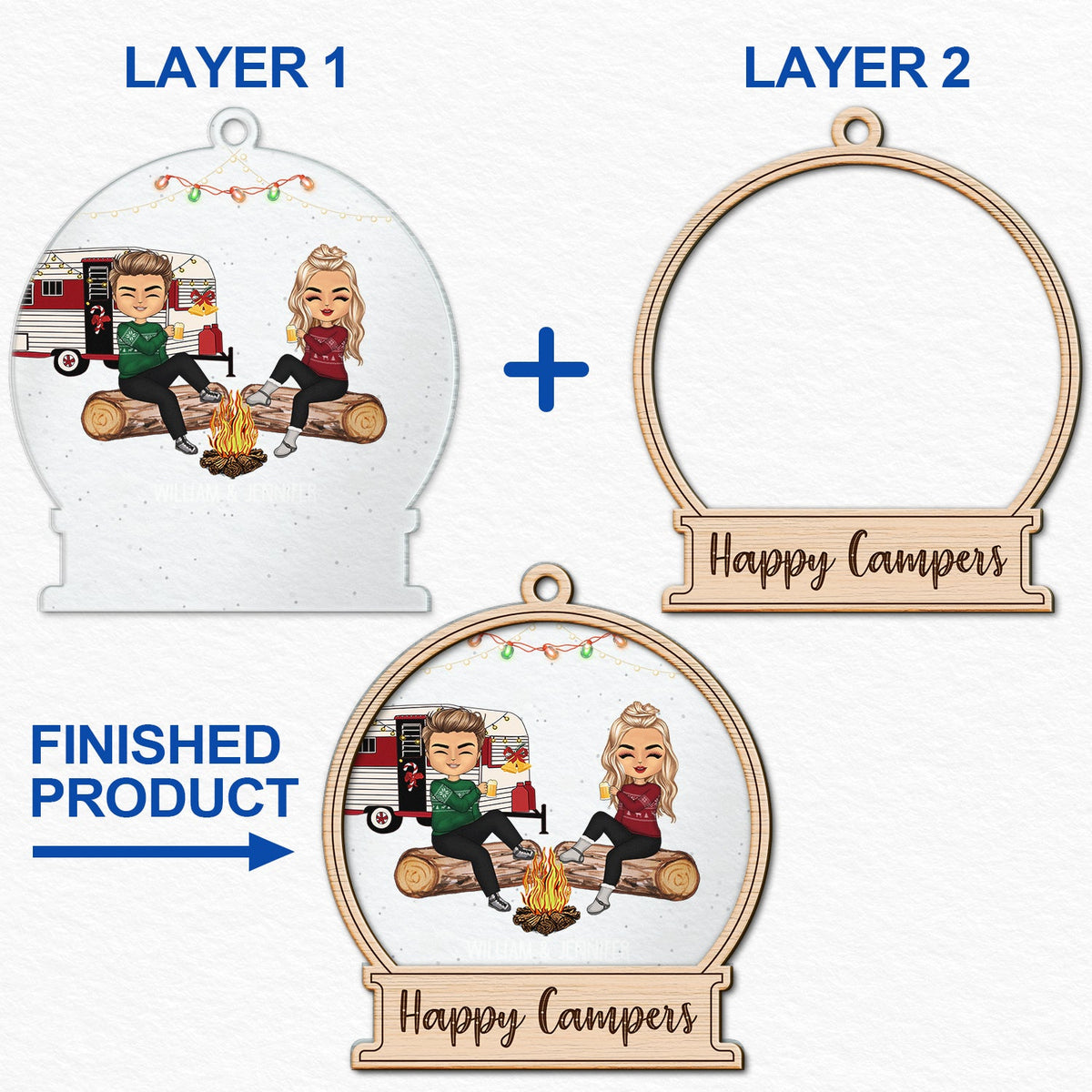 Christmas Camping Couples Happy Campers Gift For Camping Couple Pe