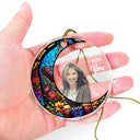 Custom Photo Always With You - Christmas Memorial Gift - Personalized Circle Glass Ornament