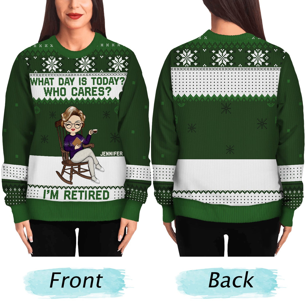 Christmas Retired What Day Is Today - Gift For Retiree - Personalized Unisex Ugly Sweater