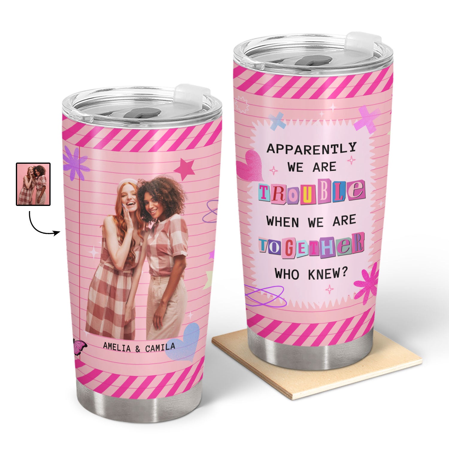 Custom Photo Partners In Crime When We Are Together - Gift For Besties - Personalized Tumbler
