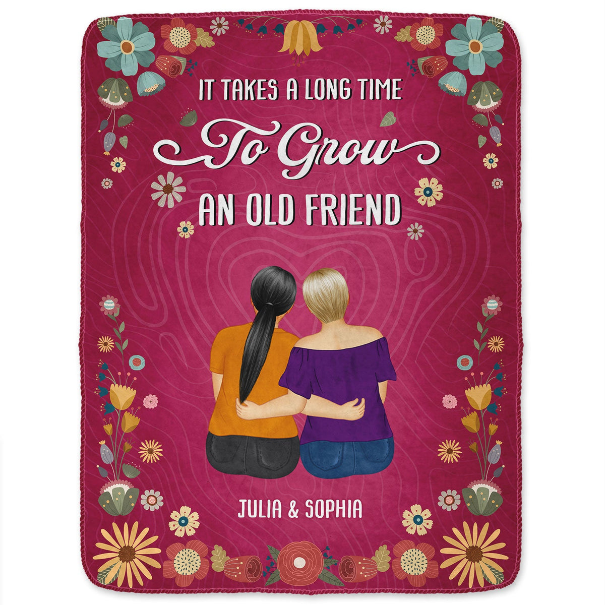 To Grow An Old Friend - Gift For Bestie - Personalized Fleece Blanket