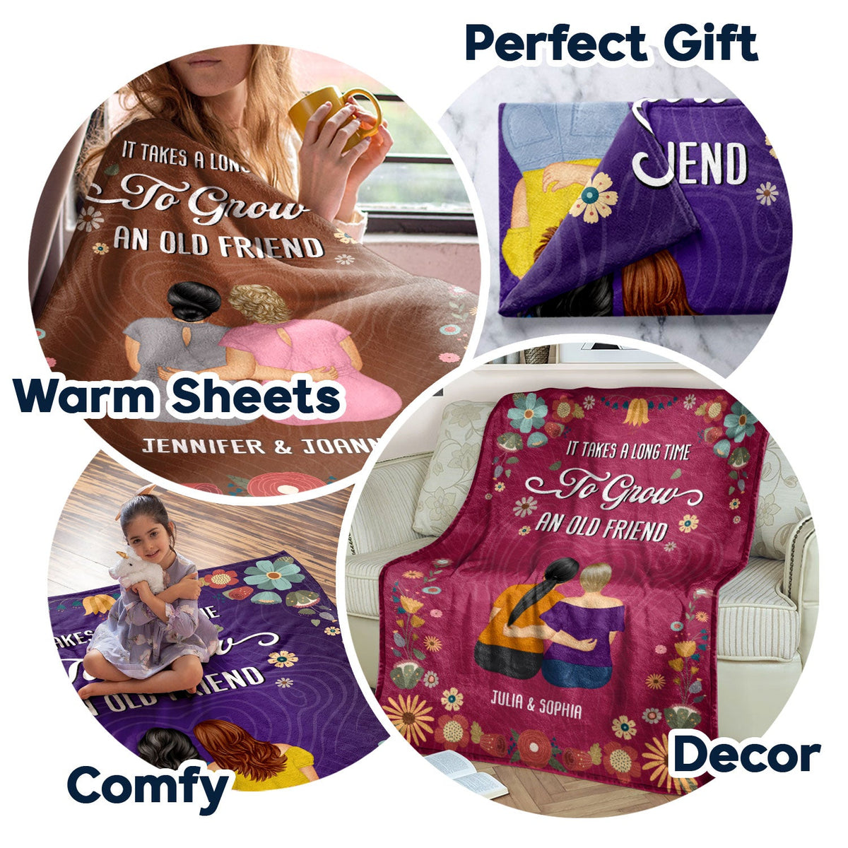 To Grow An Old Friend - Gift For Bestie - Personalized Fleece Blanket