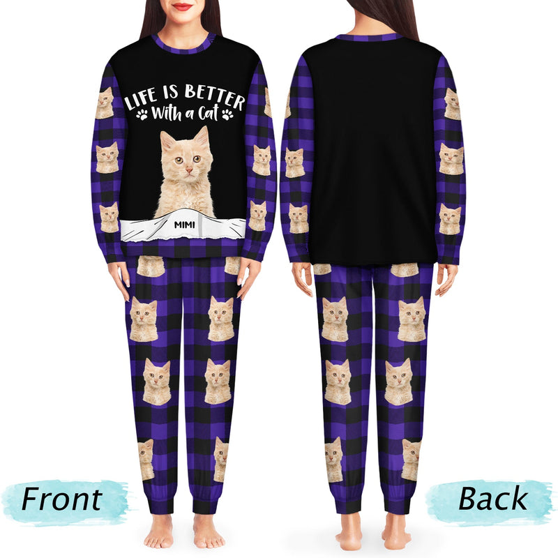 Custom Photo Life Is Better - Gift For Pet Lovers - Personalized Unisex Pajamas Set